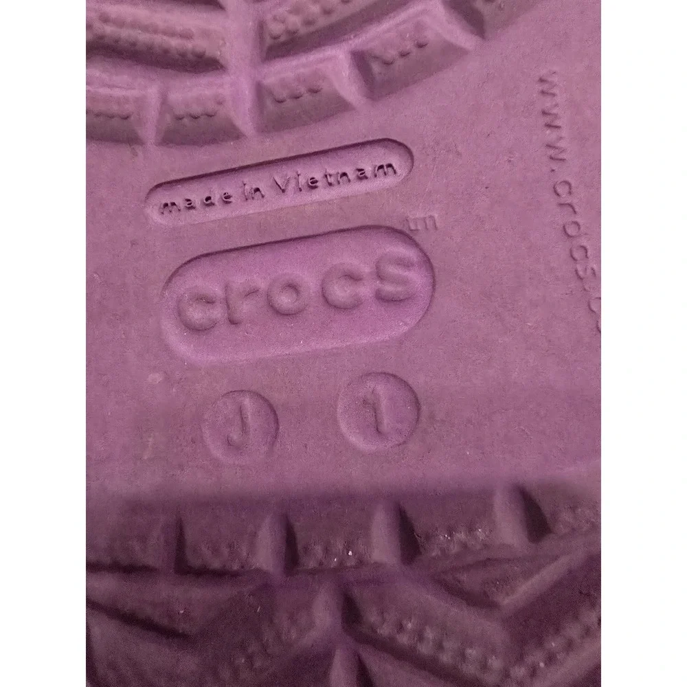 Crocs Kids Crocband Clogs Purple Pink Sporty Sandals Shoes Size J1